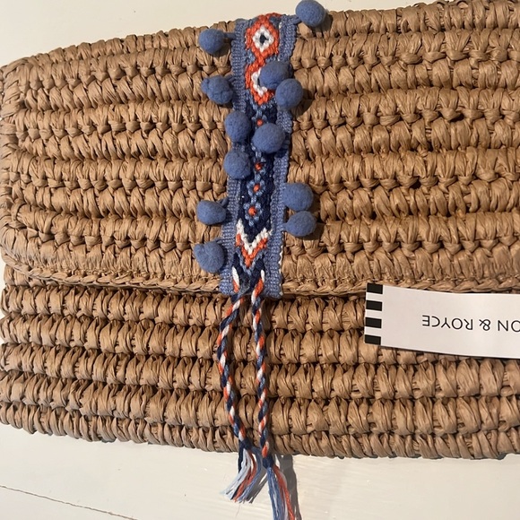 Fallon And Royce Straw Boho Summer Clutch Handbag - Picture 2 of 5